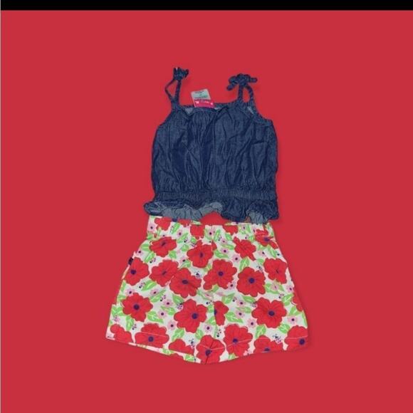 Penny M 3T floral denim Summer set - Picture 1 of 3